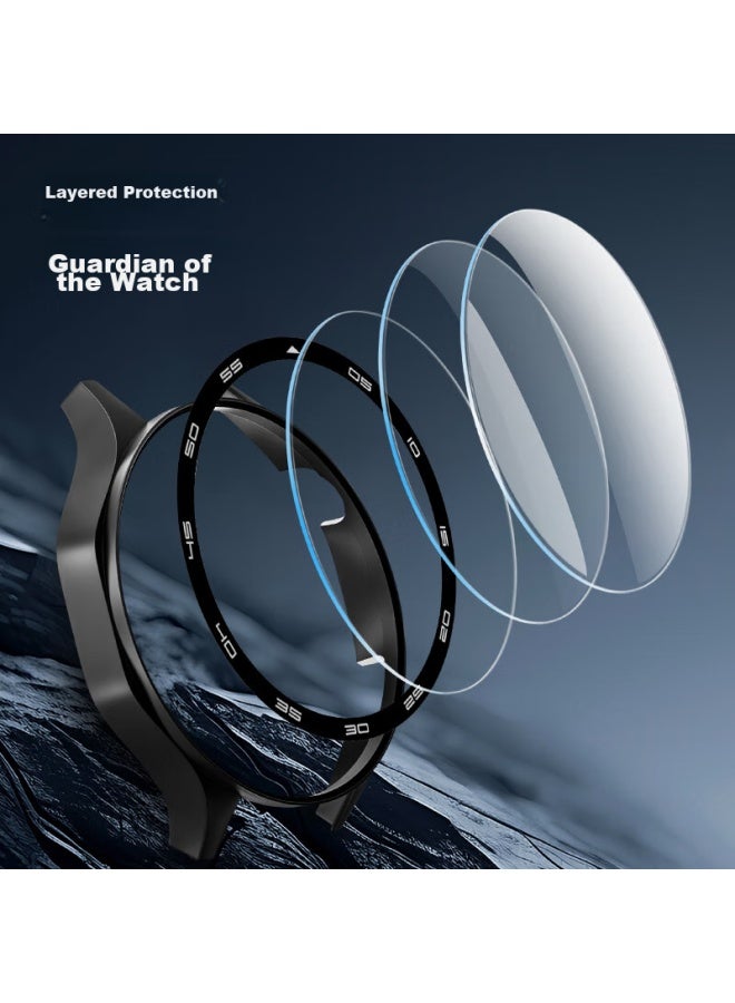 Canghua Protective Case For Huawei Watch Gt4, Compatible With Huawei Watch Gt4 Tempered Glass Screen Protector, All-in Full Coverage, Shockproof And Scratch-resistant, Black - Image 5