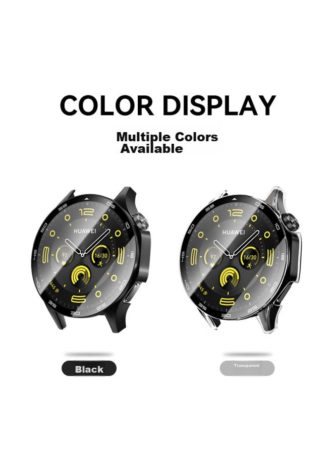 Canghua Protective Case For Huawei Watch Gt4, Compatible With Huawei Watch Gt4 Tempered Glass Screen Protector, All-in Full Coverage, Shockproof And Scratch-resistant, Black - Image 3