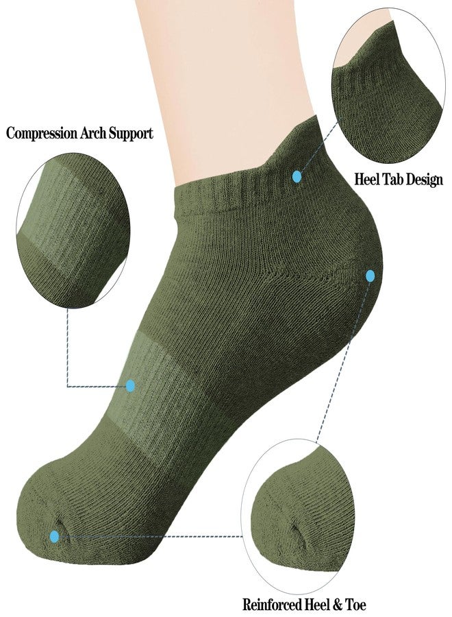 IMAGERIO Ankle Socks for Women and Men, Heel Tab Athletic Socks, Running, Low Cut, Tab Socks, Sports, No Show, Anti-Blister, Unisex, 6 Pairs - Green - Image 4