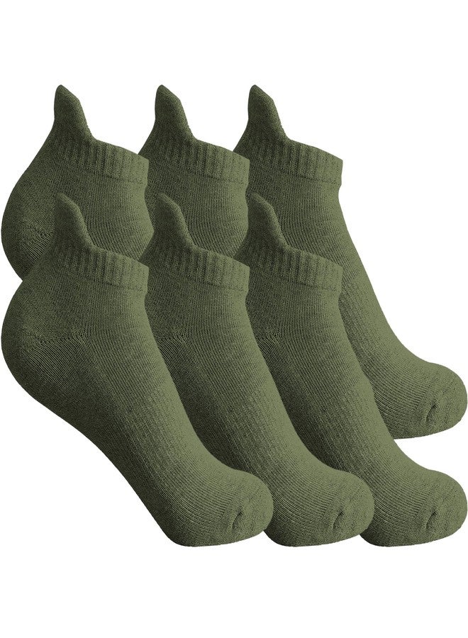 IMAGERIO Ankle Socks for Women and Men, Heel Tab Athletic Socks, Running, Low Cut, Tab Socks, Sports, No Show, Anti-Blister, Unisex, 6 Pairs - Green - Image 1