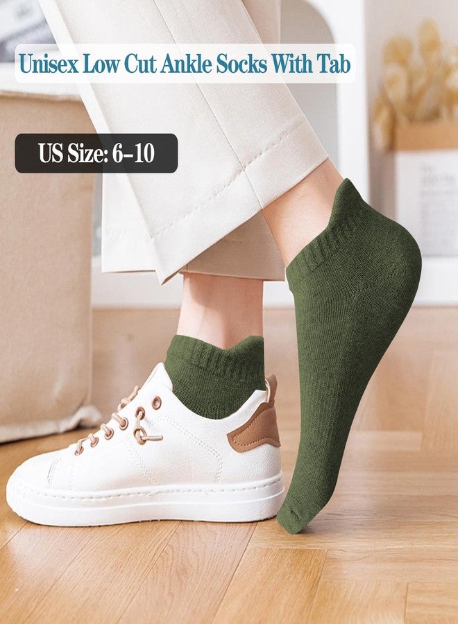 IMAGERIO Ankle Socks for Women and Men, Heel Tab Athletic Socks, Running, Low Cut, Tab Socks, Sports, No Show, Anti-Blister, Unisex, 6 Pairs - Green - Image 2