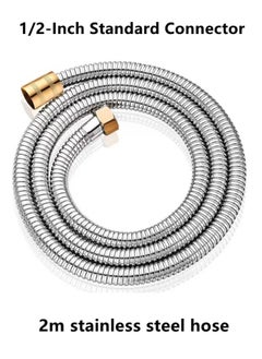 Kutis 1-Set Stainless Steel Shower Hose And Shower Head Base Silver  - Image 2
