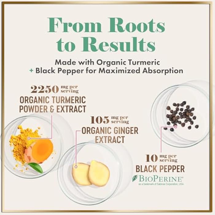 Hello Lovely! Turmeric Curcumin Supplement with 95% Curcuminoids, Organic Turmeric & Ginger 1750mg, BioPerine Black Pepper for Best Absorption, Nature's Vegan Joint Support, Non-GMO, Bottled in USA - 240 Capsules - Image 3