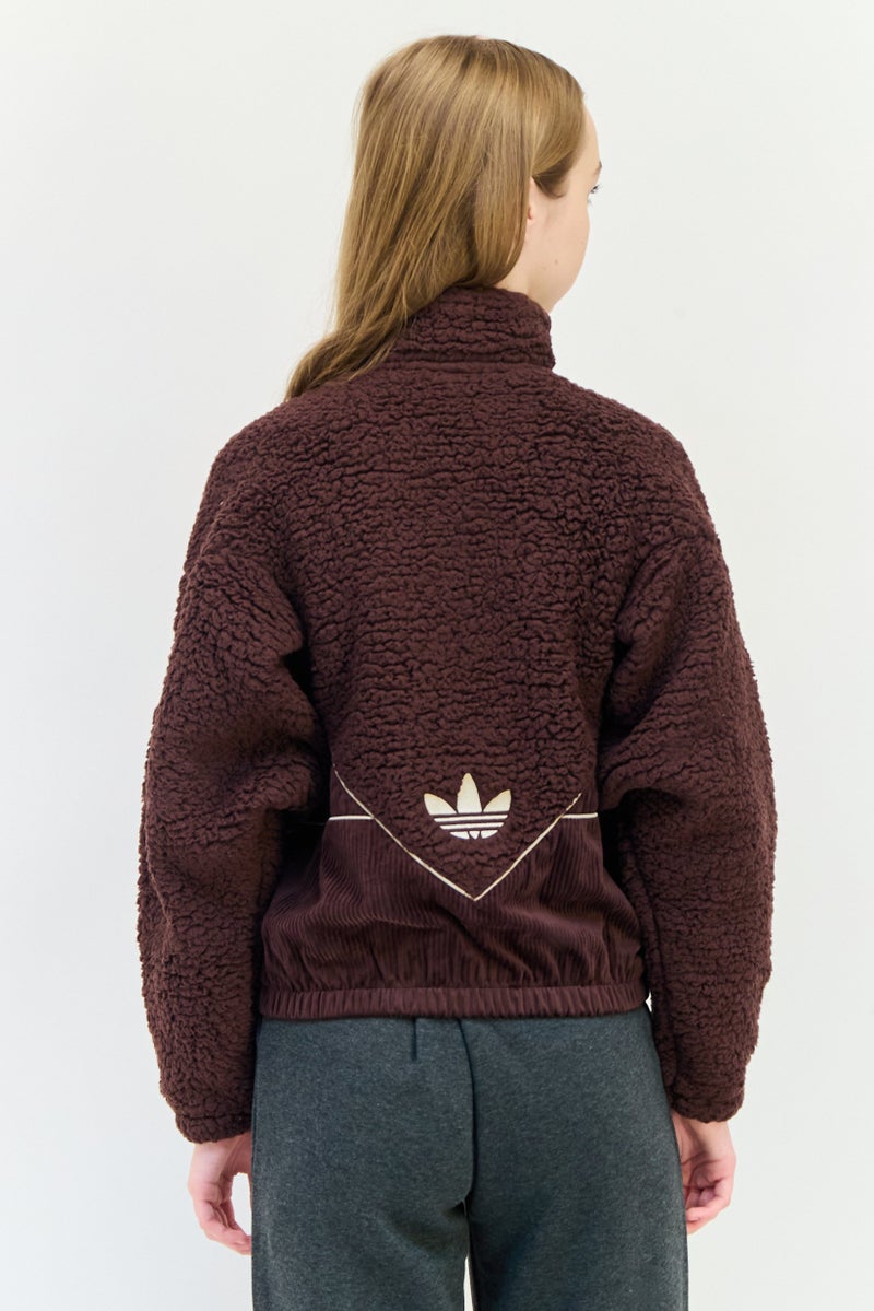 adidas Originals Women Sportswear Fit Long Sleeves Outdoor Sweatshirt, Brown  - Image 2
