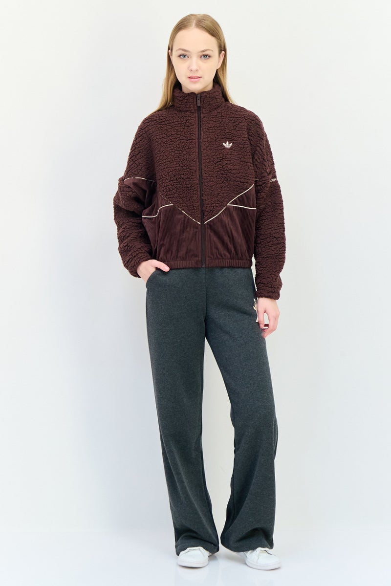 adidas Originals Women Sportswear Fit Long Sleeves Outdoor Sweatshirt, Brown  - Image 3