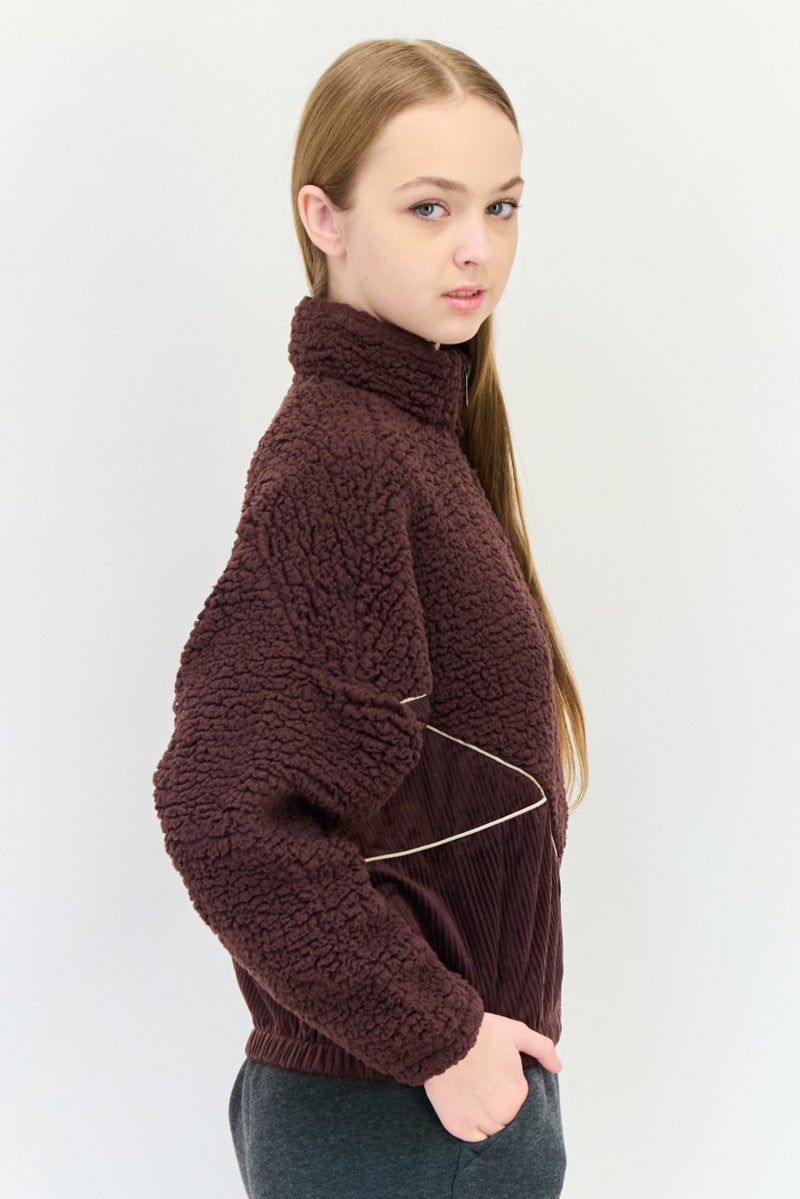 adidas Originals Women Sportswear Fit Long Sleeves Outdoor Sweatshirt, Brown  - Image 4