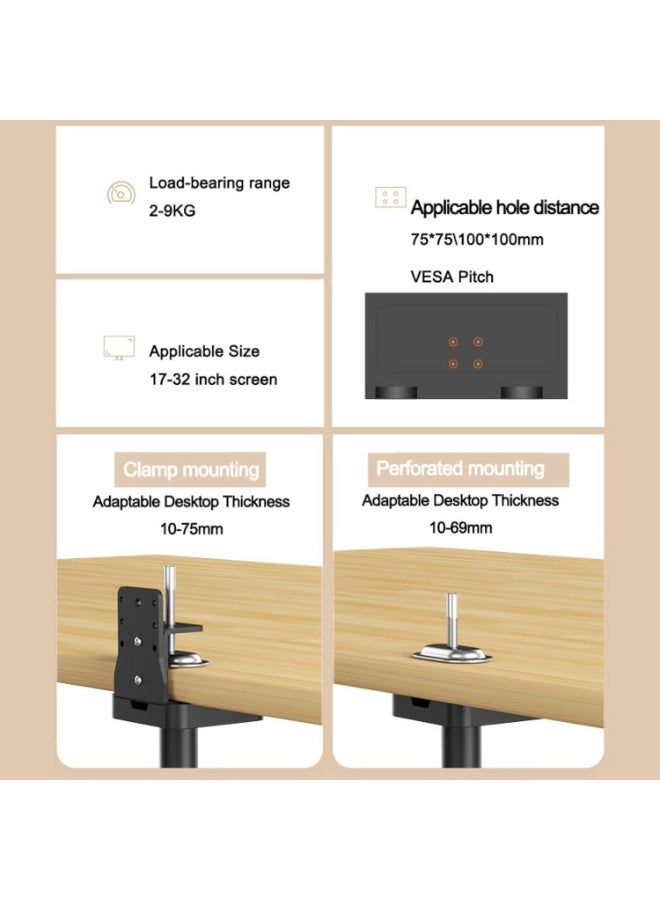 XiuWoo 17-32 Inches Computer Tv Bracket Suspended Hanging Telescopic Lift Rotating Inverted Monitor Bracket - Image 4