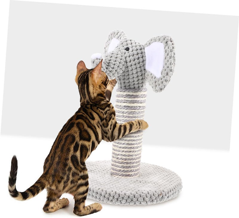 Uonlytech 2pcs Cat Scratching Post Set with Natural Sisal Small Elephant and Zebra Design Sturdy Floor Scratching Poles for Indoor Cats and Kittens for Daily Claw Maintenance - Image 5