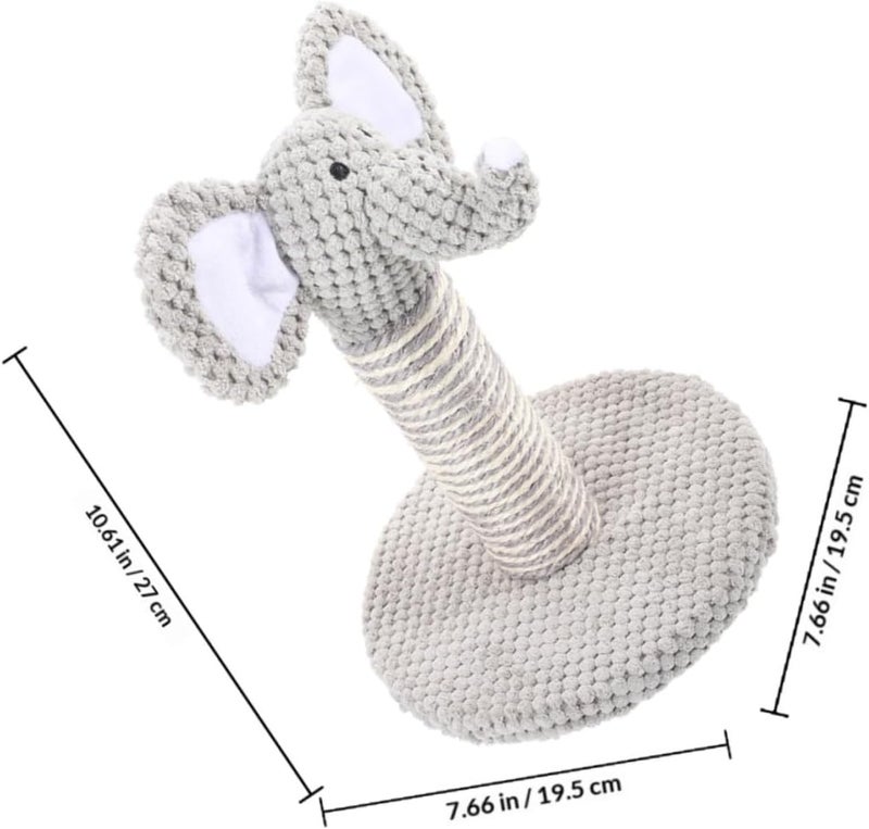 Uonlytech 2pcs Cat Scratching Post Set with Natural Sisal Small Elephant and Zebra Design Sturdy Floor Scratching Poles for Indoor Cats and Kittens for Daily Claw Maintenance - Image 2
