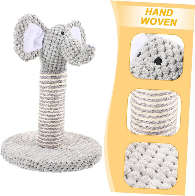 Uonlytech 2pcs Cat Scratching Post Set with Natural Sisal Small Elephant and Zebra Design Sturdy Floor Scratching Poles for Indoor Cats and Kittens for Daily Claw Maintenance - Image 3