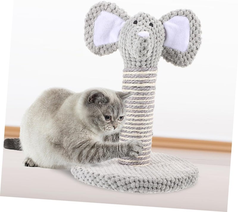 Uonlytech 2pcs Cat Scratching Post Set with Natural Sisal Small Elephant and Zebra Design Sturdy Floor Scratching Poles for Indoor Cats and Kittens for Daily Claw Maintenance - Image 4