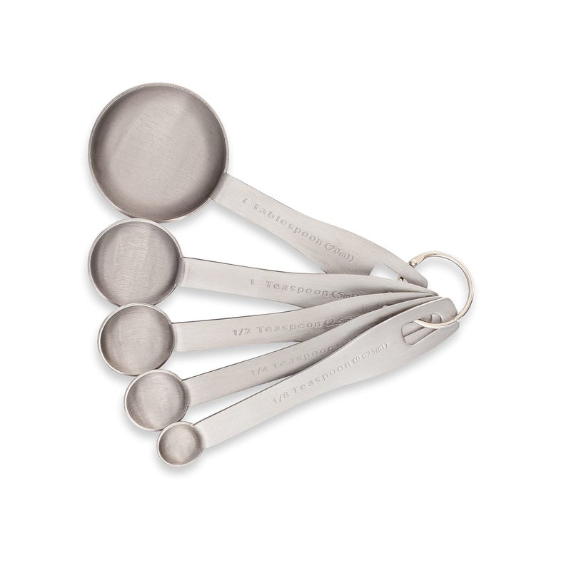 husMait Stainless Steel Measuring Spoons  5 Piece Heavy Duty Measuring Spoon Set for Dry Food Spices or Liquids
