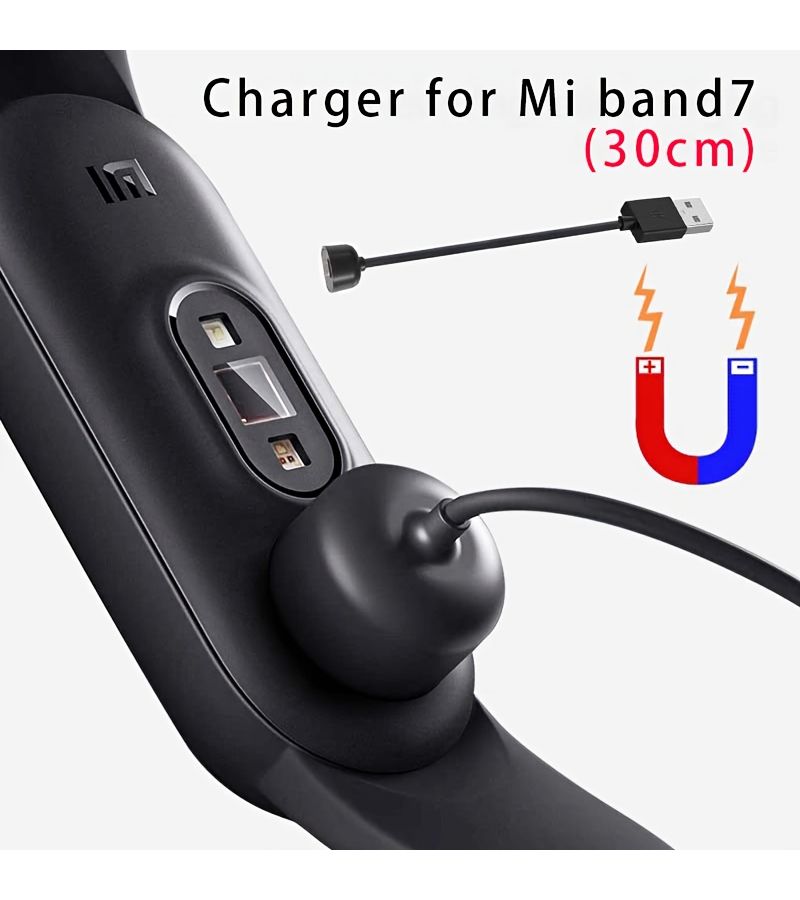 Black Charger Wire For Mi Band 7 6 5 Copper Core Charging Cable USB Portable Adapter - Image 1