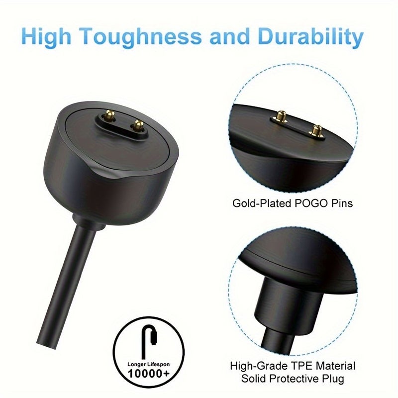 Black Charger Wire For Mi Band 7 6 5 Copper Core Charging Cable USB Portable Adapter - Image 3