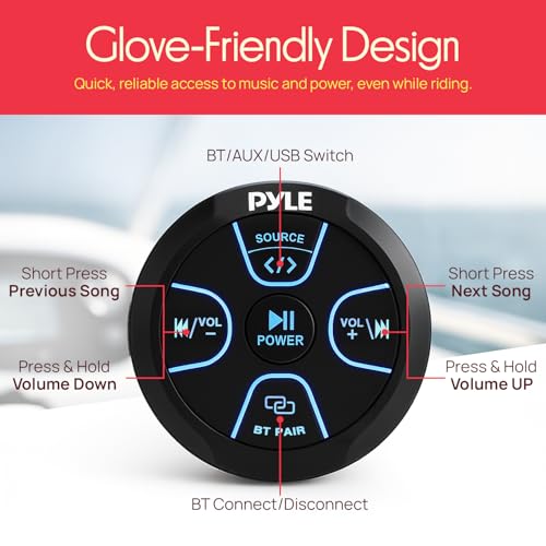 Pyle Amplified Wireless BT Audio Controller - 300 Watt Waterproof Rated Marine Receiver Remote Control for Car, Truck, Boat, 4x4, PowerSport Vehicles, Full Range Stereo Sound Reproduction -PLMRBT20 - Image 4