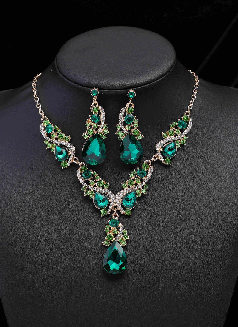 Sharpdo 2-Piece Elegant Retro Necklace and Earrings Set - Image 1