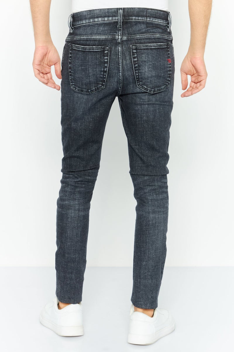 DIESEL Men 1983 Skinny Fit Washed Stretchable Jeans, Black - Image 4