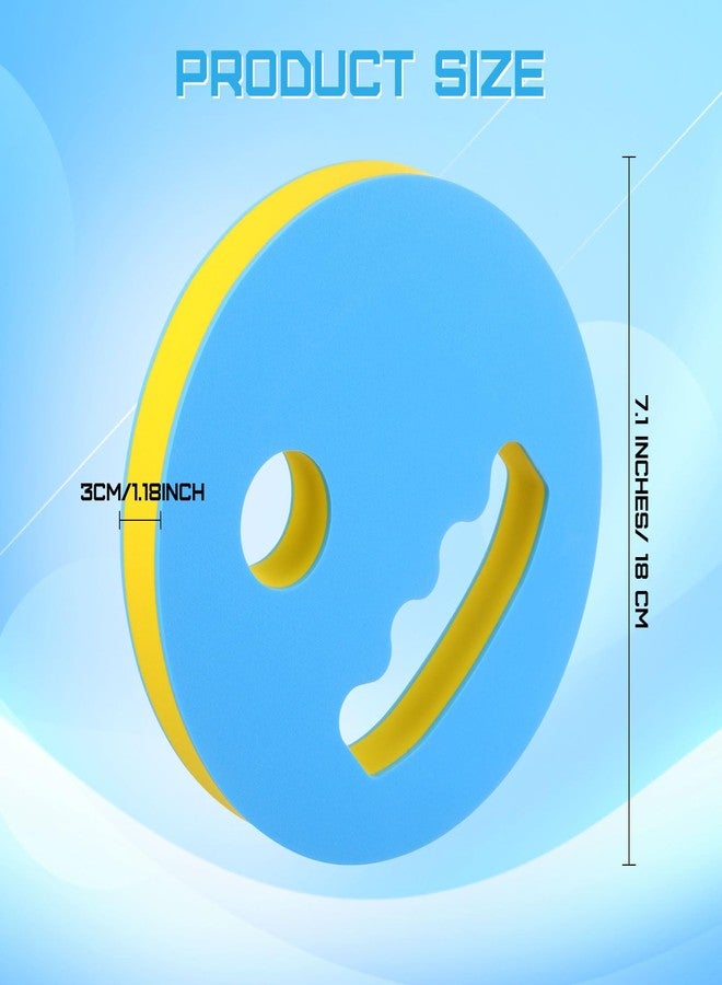 Hungdao 4 Pcs Water Exercise Discs Water Weights for Pool Exercise Set EVA Foam Aerobic Equipment for Adults Hand Held Pool Resistance for Swimming Beginners Arthritis(Yellow and Blue) - Image 2