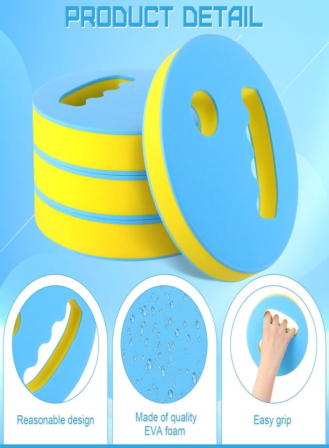 Hungdao 4 Pcs Water Exercise Discs Water Weights for Pool Exercise Set EVA Foam Aerobic Equipment for Adults Hand Held Pool Resistance for Swimming Beginners Arthritis(Yellow and Blue) - Image 3