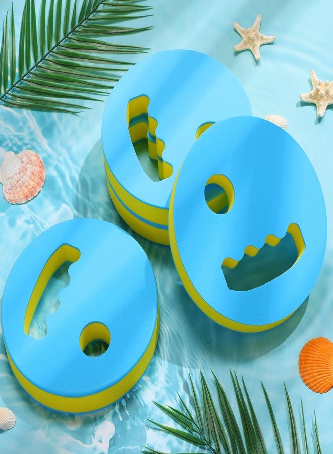Hungdao 4 Pcs Water Exercise Discs Water Weights for Pool Exercise Set EVA Foam Aerobic Equipment for Adults Hand Held Pool Resistance for Swimming Beginners Arthritis(Yellow and Blue) - Image 4