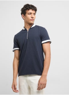 BRAVE SOUL Half Zip Polo Shirt  - Image 1