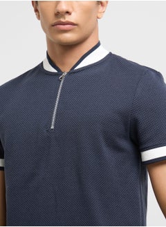 BRAVE SOUL Half Zip Polo Shirt  - Image 3
