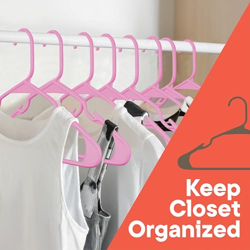 Campior Pink Plastic Hangers 20 Pack– Heavy-Duty Plastic Hangers Slim and Space-Saving, Durable and Lightweight PP with Non-Slip Shoulder Notches for Slip Dresses, Suits, Jackets & Camisoles - Image 3