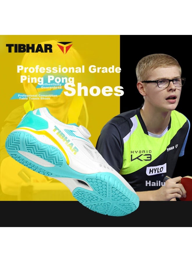 Tibhar Table Tennis Shoes New Anti-slip Sports Shoes Uni Training Lightweight Breathable Compeion Shoes White/blue Moon Size 40