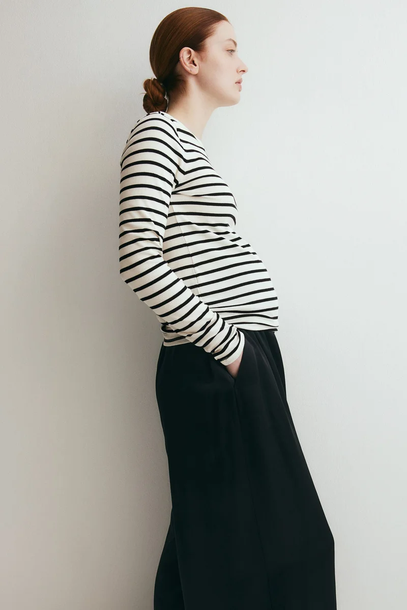 H&M MAMA Ribbed jersey top