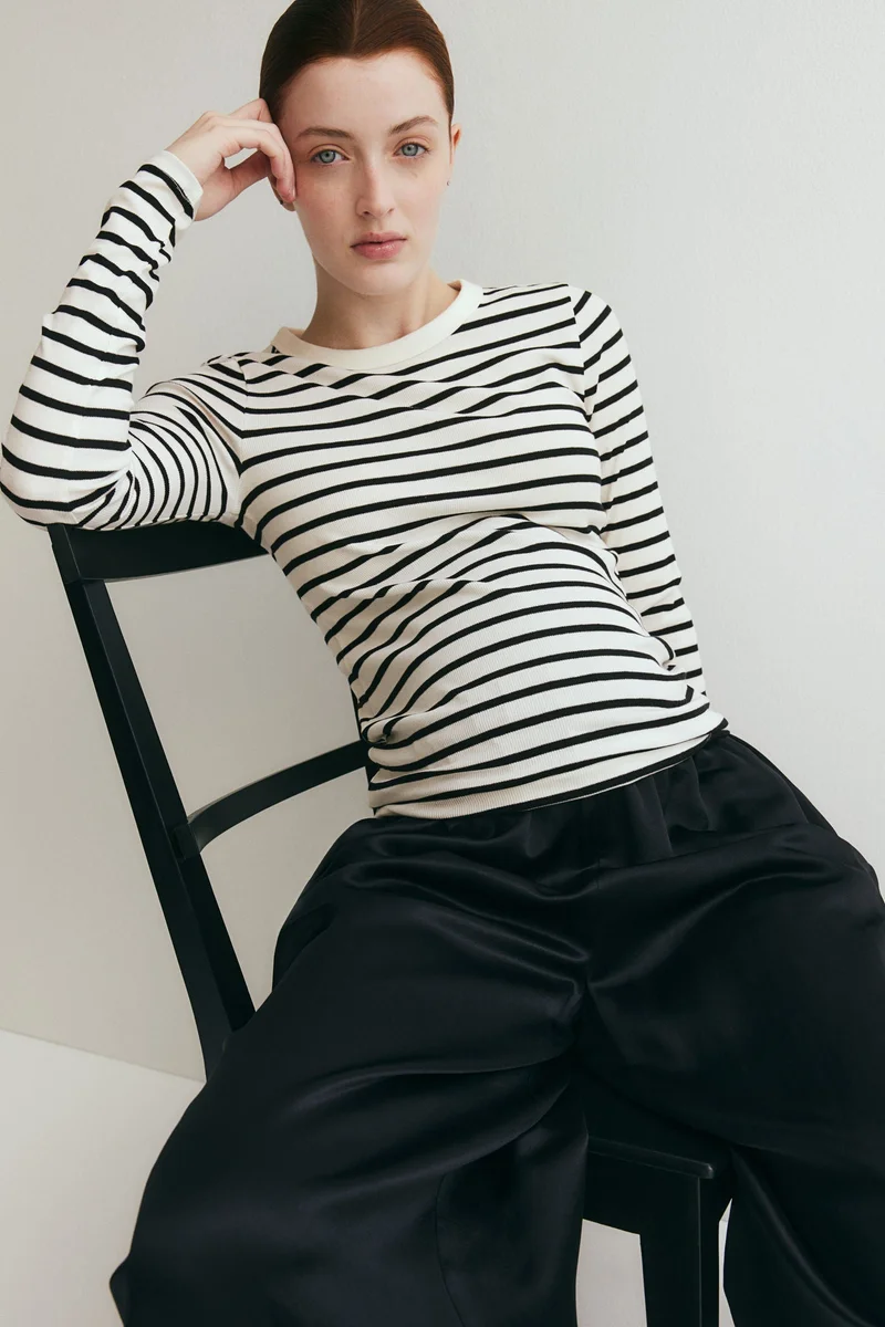H&M MAMA Ribbed jersey top