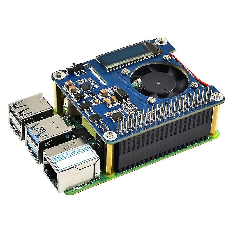 بطاقة توسيع الشبكة باور أوفر إيثرنت (PoE) النوع 802.3af وشاشة OLED لـ راسببير باي 4 موديل بي / 3بي بلس - Image 3