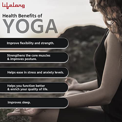 Lifelong LLYM98 Yoga mat for Women & Men EVA Material 8mm Anti-Slip Yoga-Mat with Strap for Gym Workout|Exercise Mat For Home Gym Workout and Yoga Exercise (6 Months Warranty) Grey - Image 5