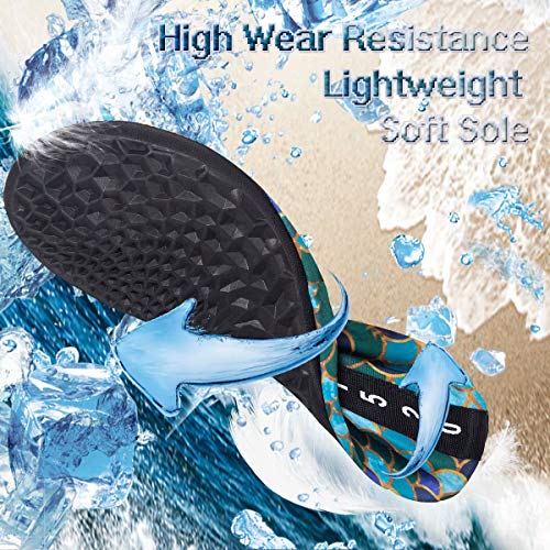YALOX Water Shoes Women's Men's Outdoor Beach Swimming Aqua Socks Quick-Dry Barefoot Shoes Surfing Yoga Pool Exercise(YL-Black/Green,38/39EU), 7.5-8.5 Women/6-7 Men - Image 4