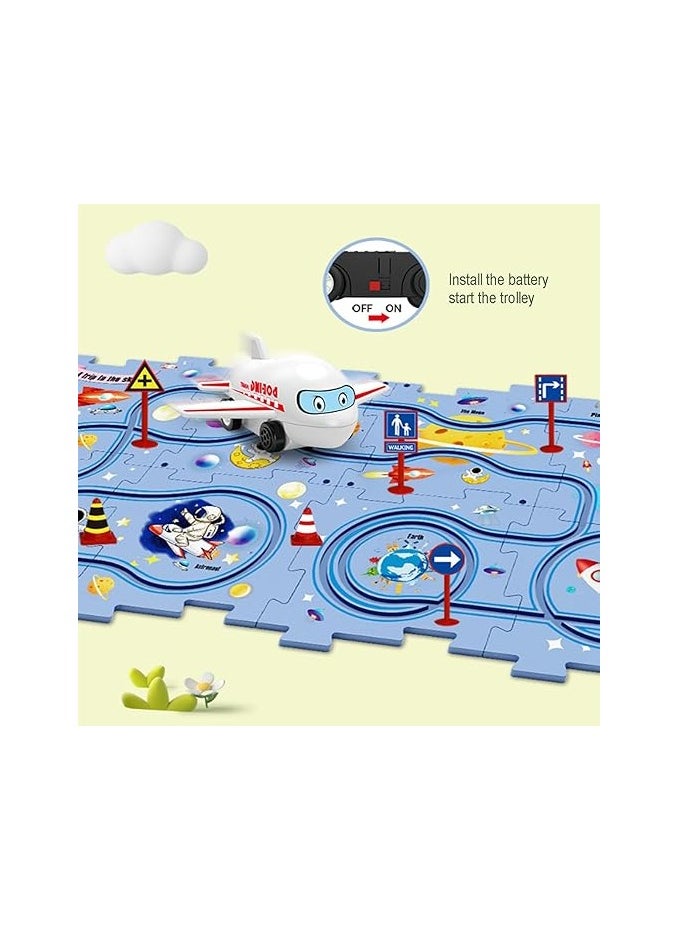 General Educational Electric Car Track Puzzle for Kids - 25 Interactive Pieces for Kids' Learning with Car, Track, and Road Supplies  - Image 3