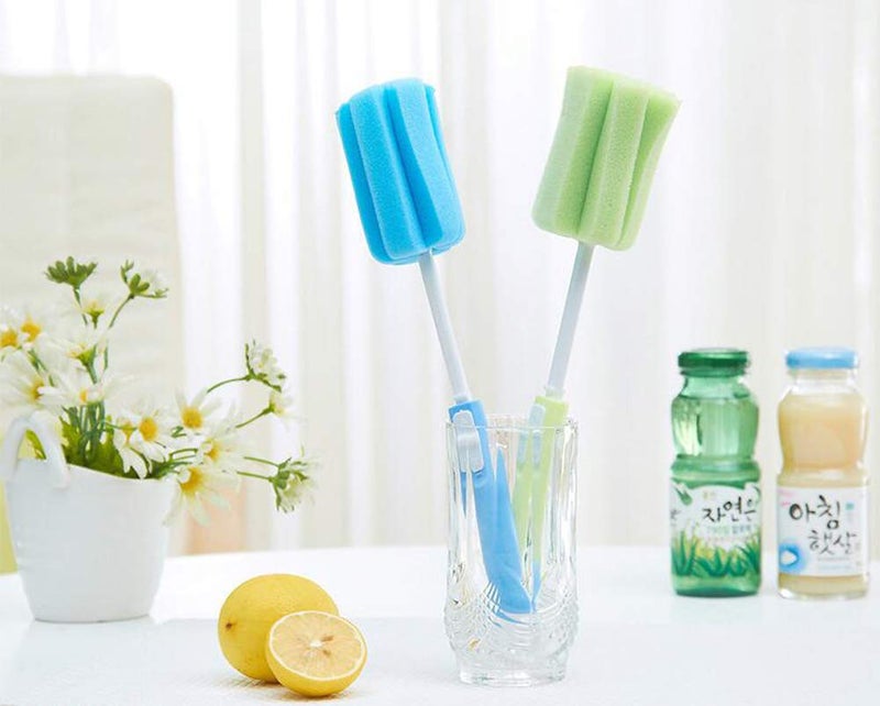 ericotry 3PCS Dishwashing Foam Sponge Brush with Adjustable Long Handle Bottle Scrubber Cleaning Sponges Brushes Cleaner Soft for Baby Bottle Kitchen Clean Glasses Mugs Cups (Color Random) - Image 4