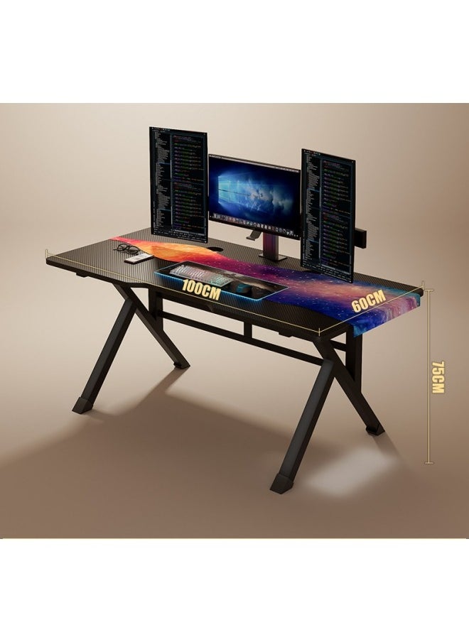 Gaming Table Computer Office Desk K Shaped PC Black Computer Table Cyber Bar Computer Table