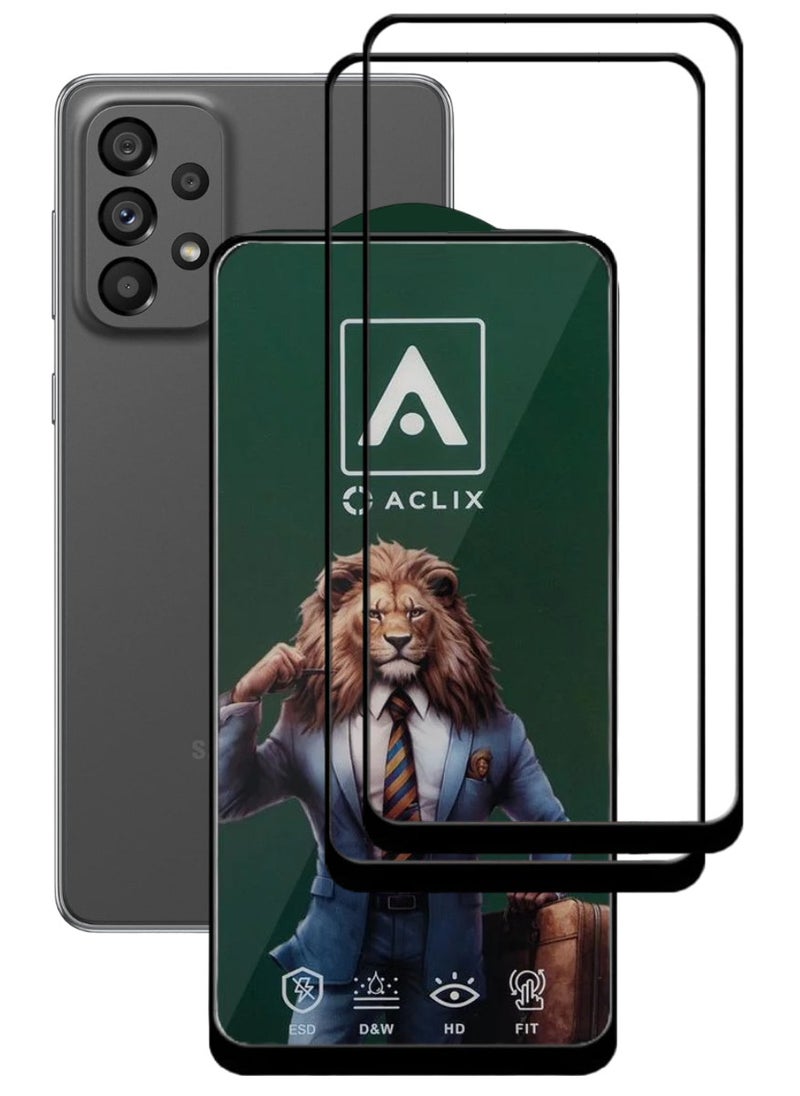 ACLIX 2 Pieces Antistatic ESD Dustproof Premium Quality High Definition Tempered Glass Screen Protector Designed For Samsung Galaxy A73 5G - Image 1