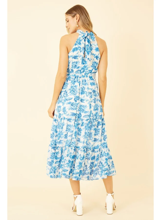 Yumi Floral Halter Midi Dress