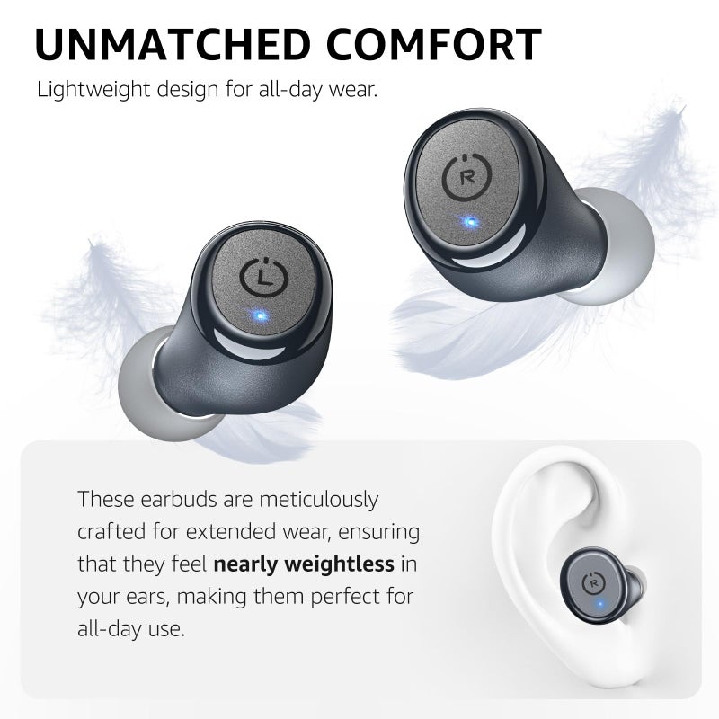 TOZO T10 Wireless Earbuds Bluetooth 5.3 Headphones, App Customize EQ, Ergonomic Design, 55H Playtime, Wireless Charging Case, IPX8 Waterproof Sound in-Ear Headset, New Version - Image 4