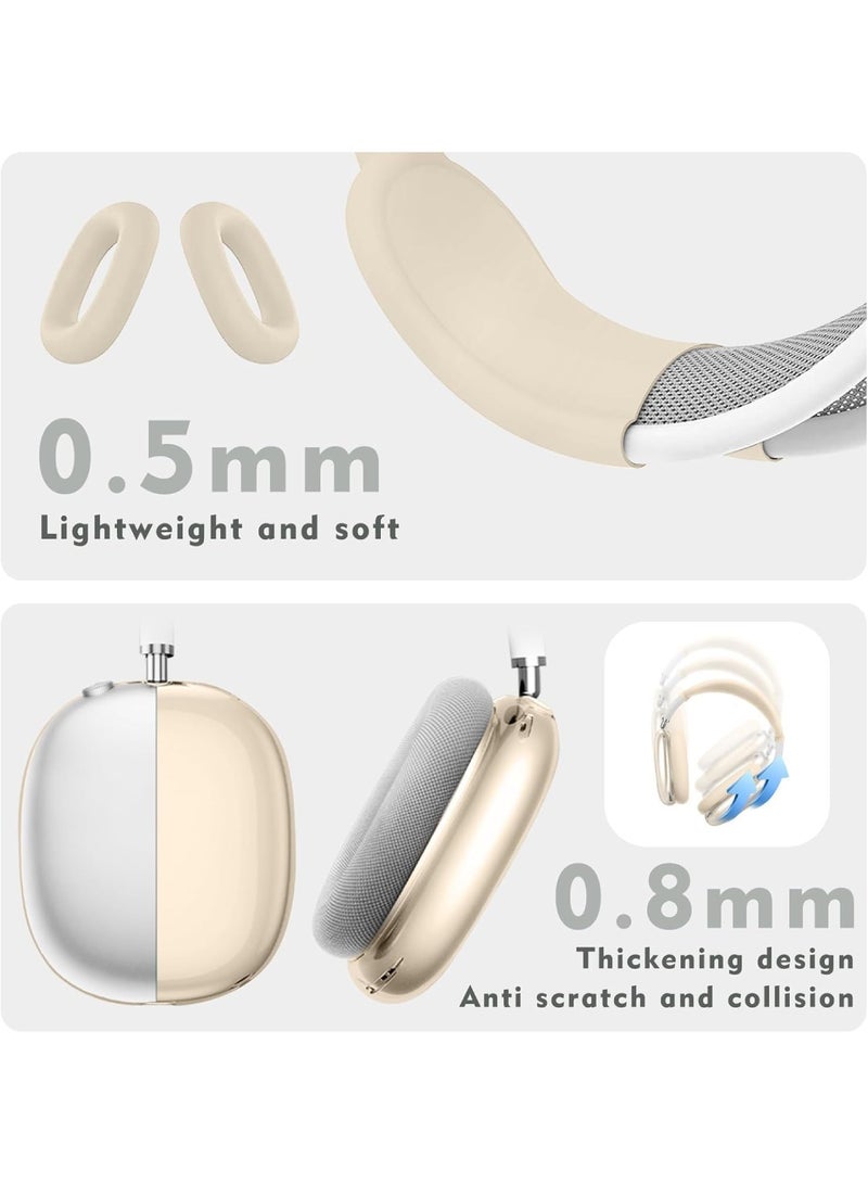 Aookay - TPU Case Cover for AirPods Max 2/1 Headphones, Ear Pad Case/Ear Cups Cover/Headband Cover for AirPods Max, Accessories Soft Silicone Skin Protector (Star Light) - Image 1