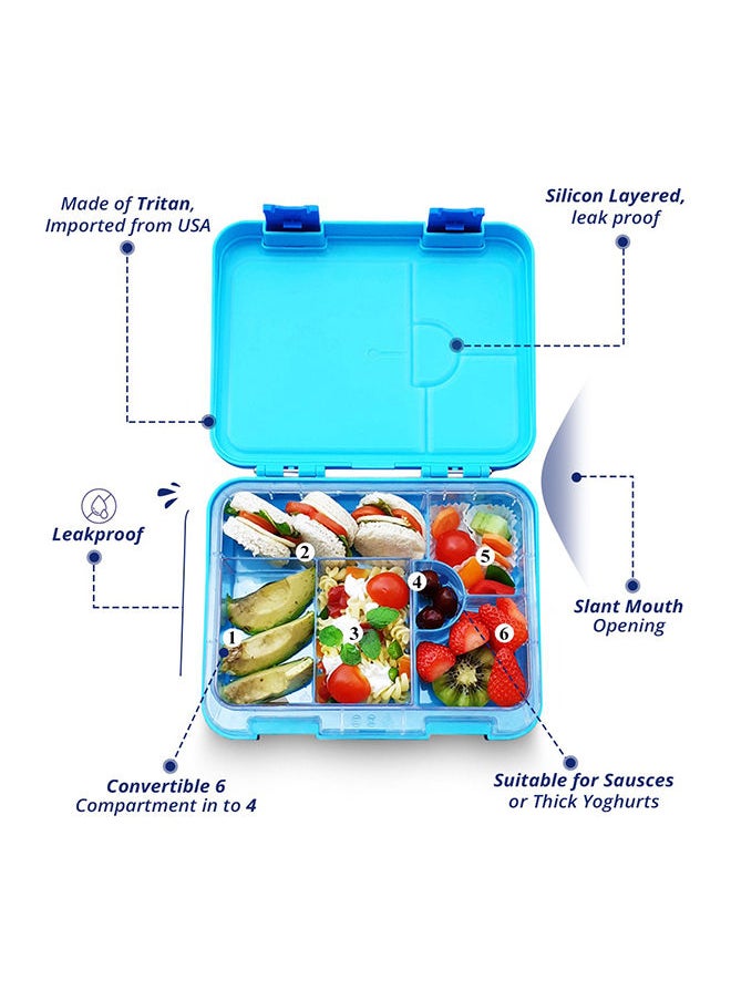 Eazy Kids Bento Boxes With Insulated Lunch Bag Combo - Jawsome Shark Blue  - Image 3