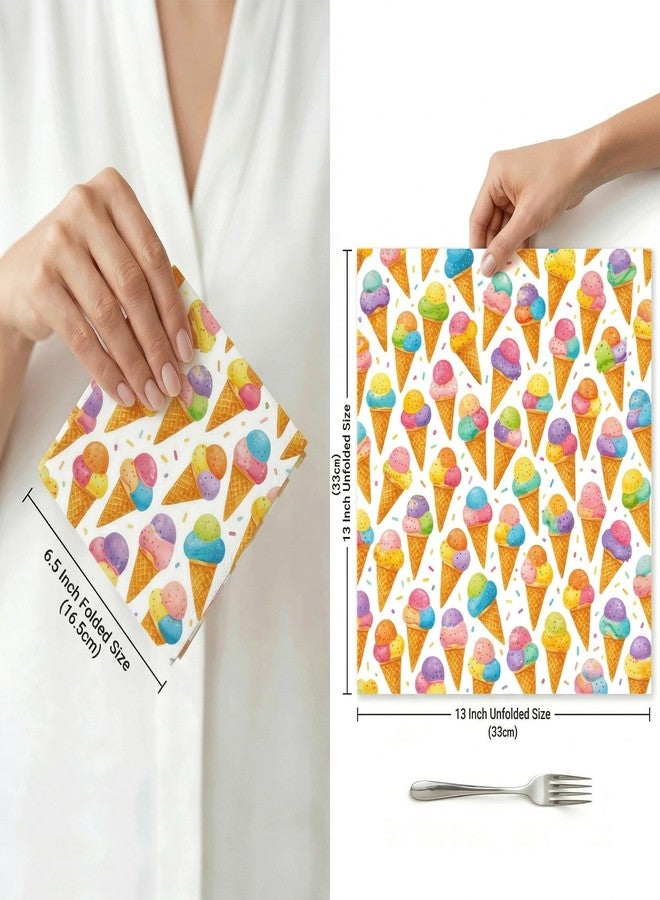 Gugowin 40 Pack Party Napkins, Colorful Cone Pattern, 2-Ply Disposable Paper Napkins for Dessert Tables, Summer Parties, Catering, Cafe and Adult Gatherings (40, Classic Pink Cone) - Image 2