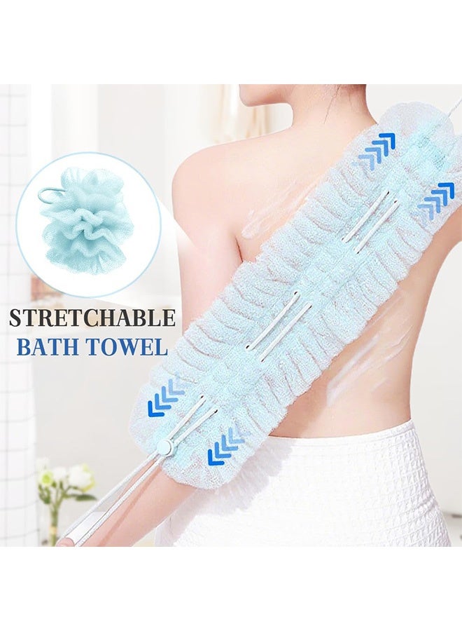 Quantum 2 PCS Bath Shower Mesh Sponge, Exfoliating Back Scrubber Bath Sponge for Shower, Exfoliating Washcloth Towel Back Washer for Shower for Men Women - Image 4