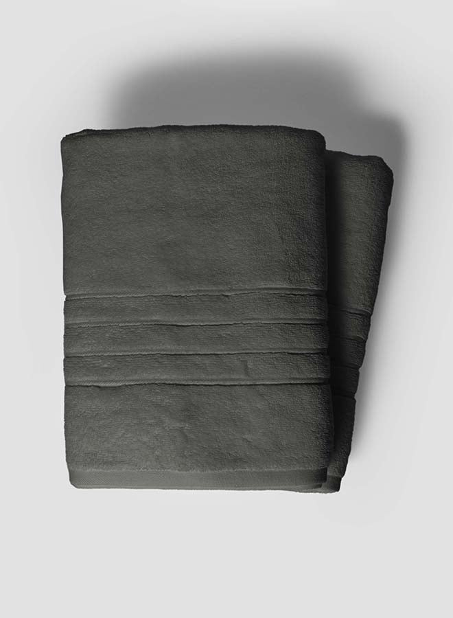 La'Marvel 2 Pieces Bath / Sheet / Pool Towel by La'Marvel, Grey 600 GSM 100% Cotton Plux Towels  - Image 4