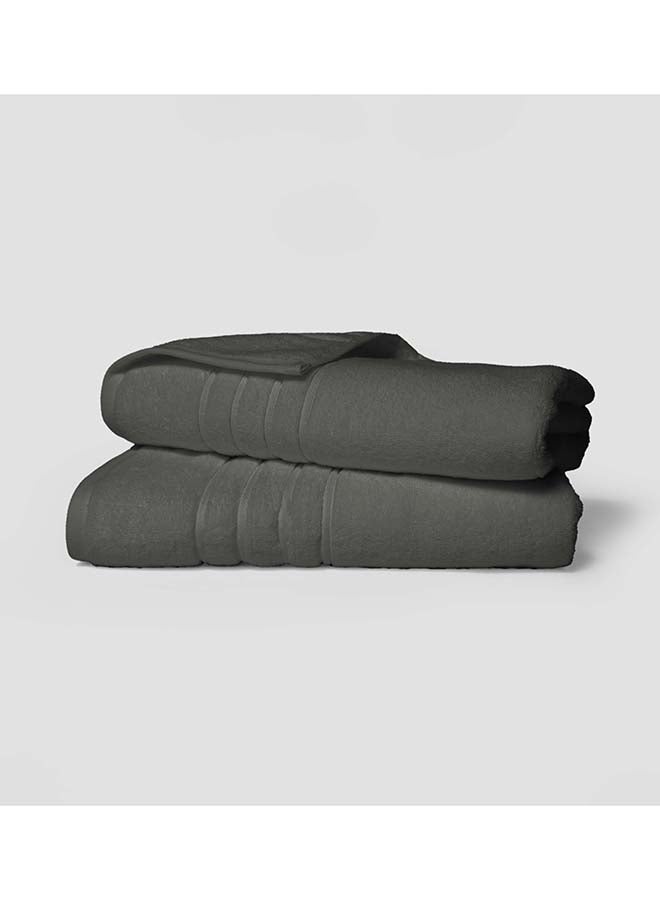 La'Marvel 2 Pieces Bath / Sheet / Pool Towel by La'Marvel, Grey 600 GSM 100% Cotton Plux Towels  - Image 2