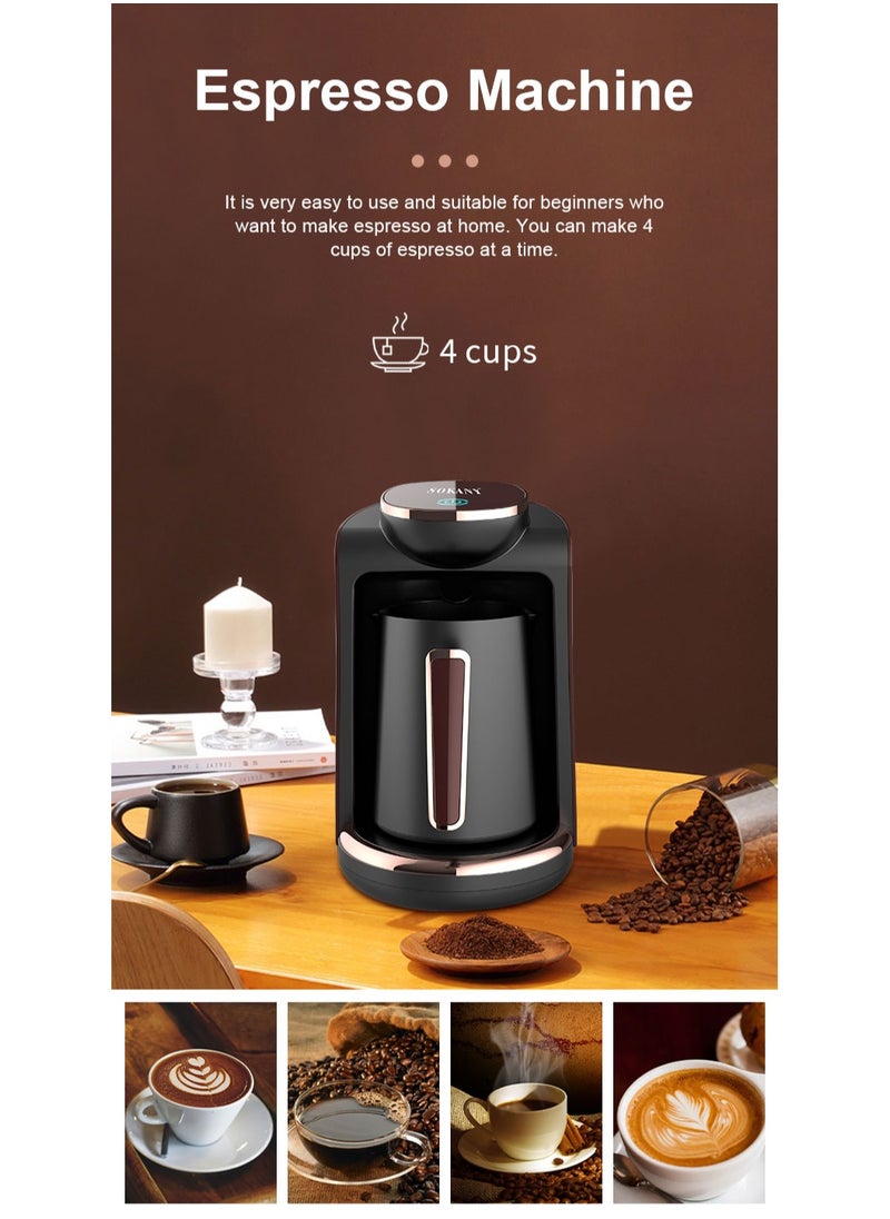 sokany Turkish Coffee Maker Electric Coffee Pot 4 Cups 250ml 550W SK-0136 Black Red  - Image 4