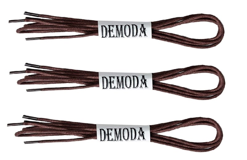 Demoda Athletic Waxed Brown Shoe Laces for Formal Shoes(Pack of 3 pair) 80cm - Image 1