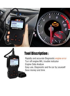 Ancel أداة فحص تشخيصية AD310 Classic Enhanced Universal OBD II لقراءة رموز أعطال محرك السيارة - لون أسود  - Image 4