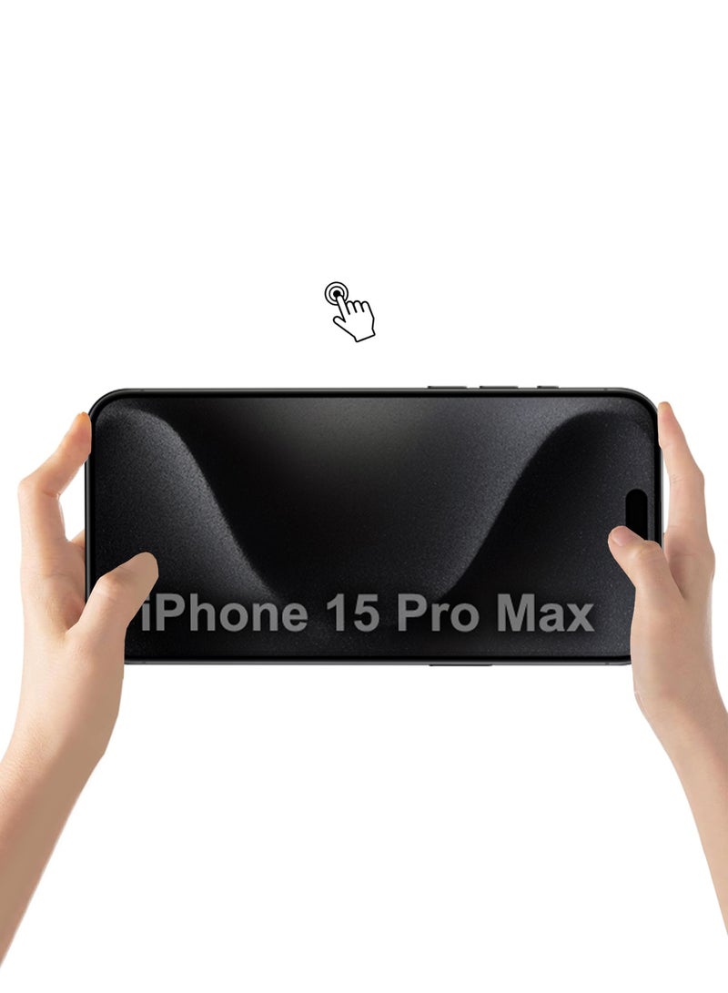 Umsuka Privacy Screen Protector for iPhone 15 Pro Max – Magic Box Auto-Align, Full Glass, Anti-Spy, Case-Friendly - Image 5