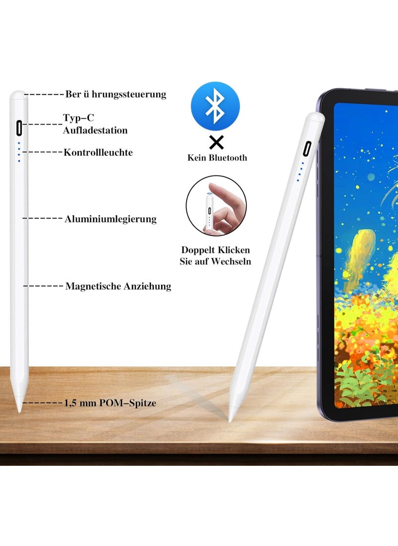 Universal Stylus Pen for Touch Screens – Rechargeable Magnetic Active Pencil with POM Tip for Tablets and Smartphones  - Image 3